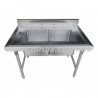 Fregadero para bar doble tarja en acero inoxidable